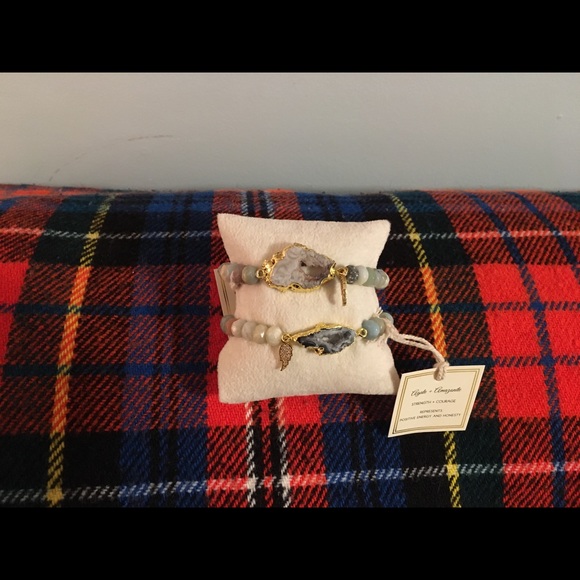 Agate + Amazonite Healing Crystal Bracelets - Picture 7 of 8